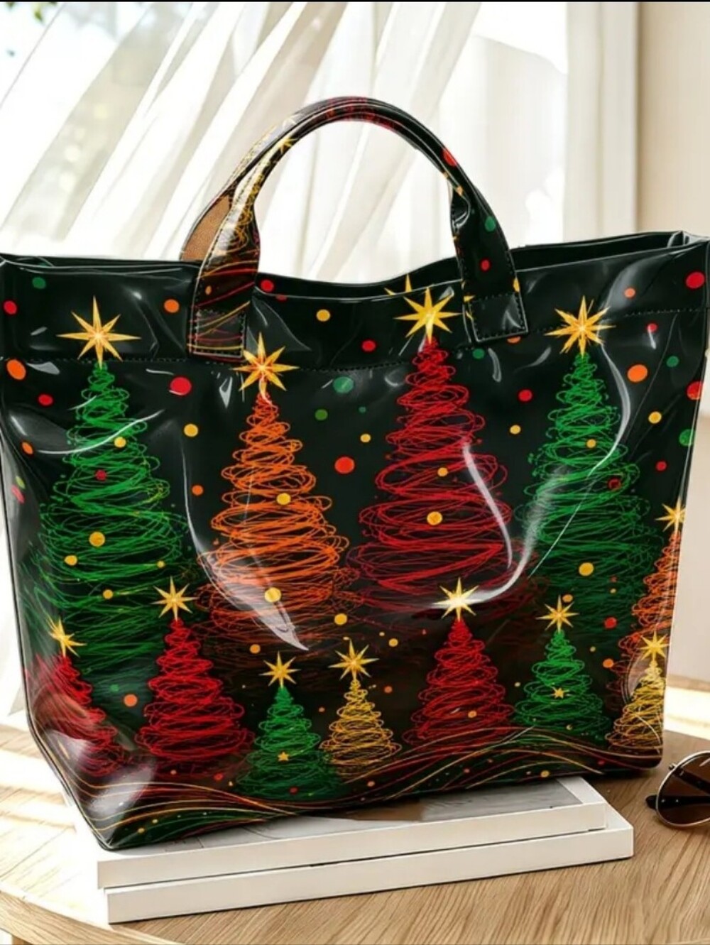 Christmas Tree PVC Large Tote Daily Commute Bag